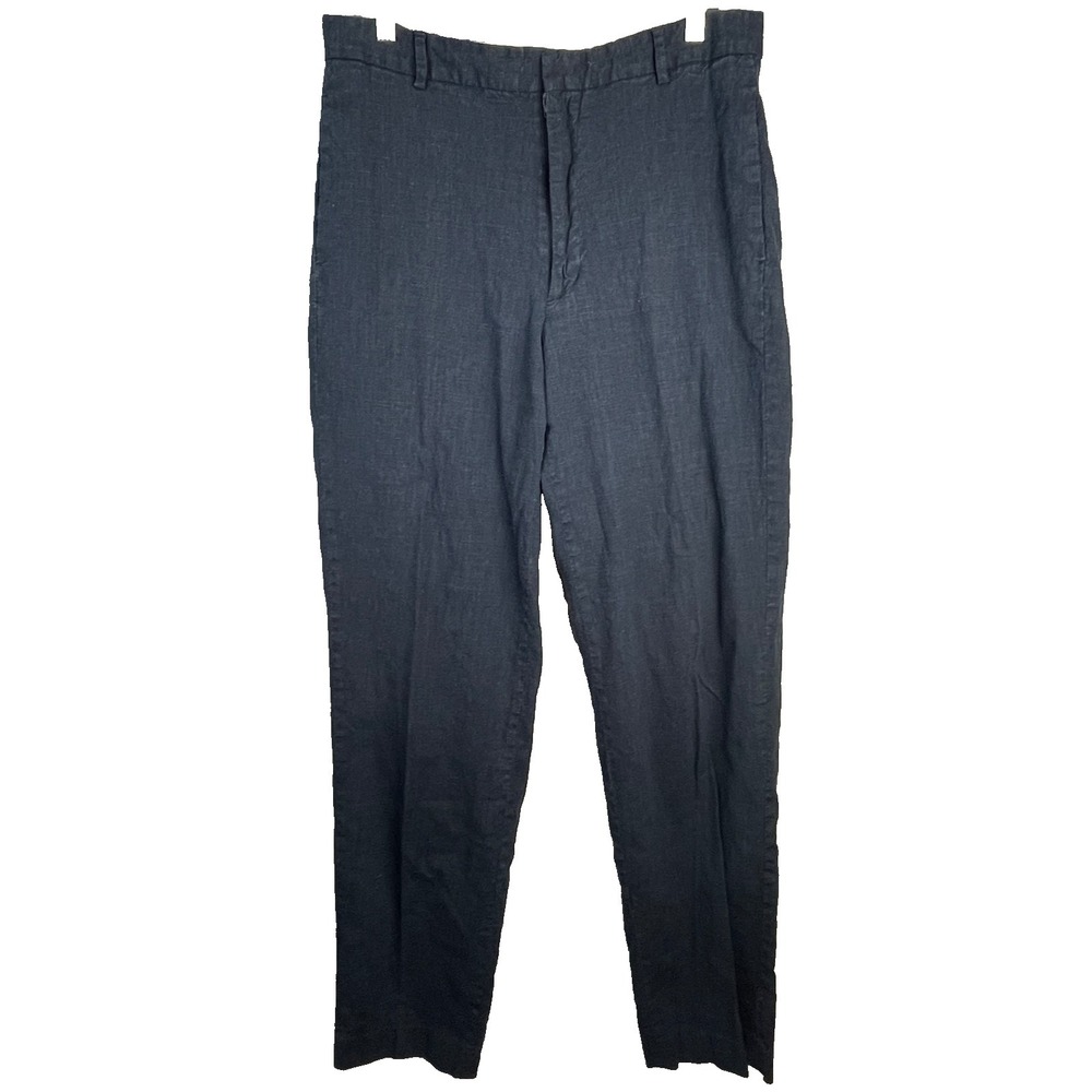 Banana Republic Pants 33L Blue High Rise Modern City Straight Italy Quiet Luxury